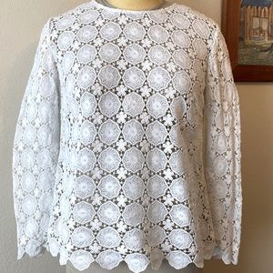 BODEN  Cotton Scalloped Hem Top